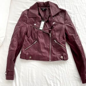 NWT Leather Jacket Burgundy